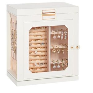 HOOBRO 360° Rotating Jewelry Box, Jewelry Organizer with 6 Drawers,